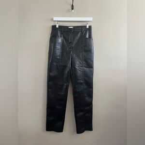 Wilfred Aritzia Faux‎ Leather Moto Pant Size 8 Black